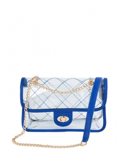High Quality Quilted Clear PVC Bag BA510003 BLUE